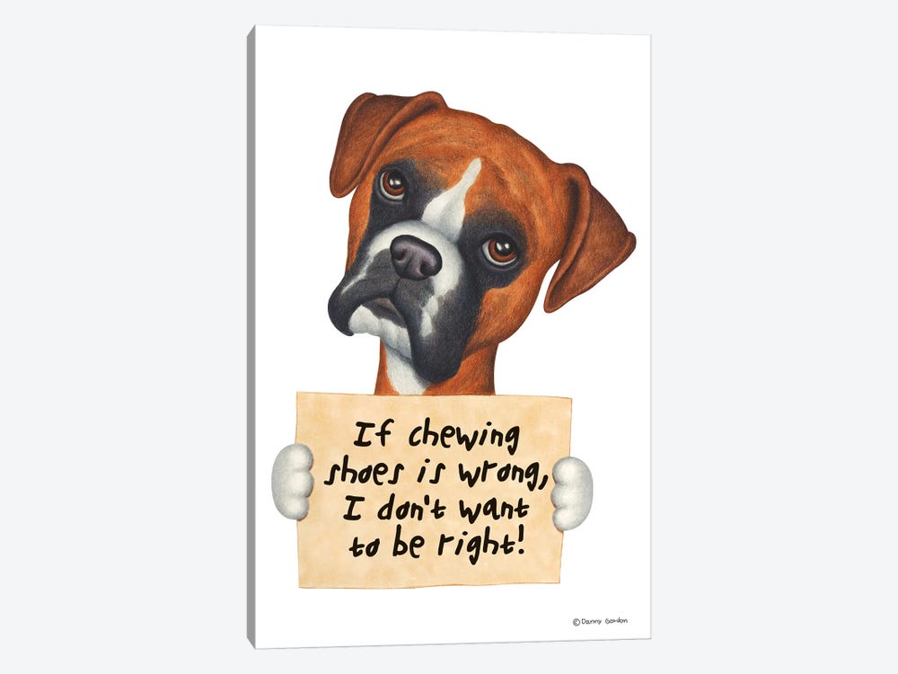 Boxer I Don't Want To Be Right by Danny Gordon 1-piece Canvas Art Print