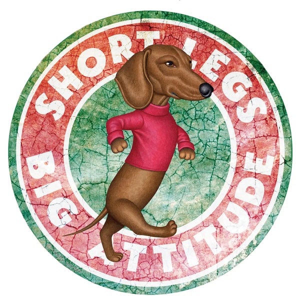Dachshund Walking Distressed Circle
