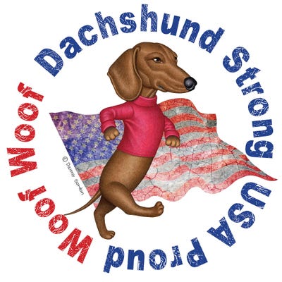 Dachshund Proud Distressed Flag by Danny Gordon metal wall art