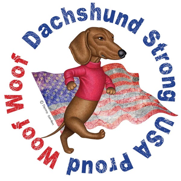 Dachshunds: Dachshund Proud Distressed Flag by Danny Gordon