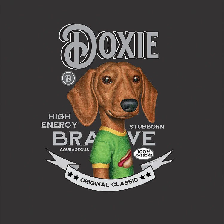 Dachshund In Green Top Vintage