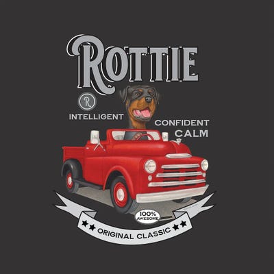 Rottweiler Rd Truck Vintage by Danny Gordon framed wall art