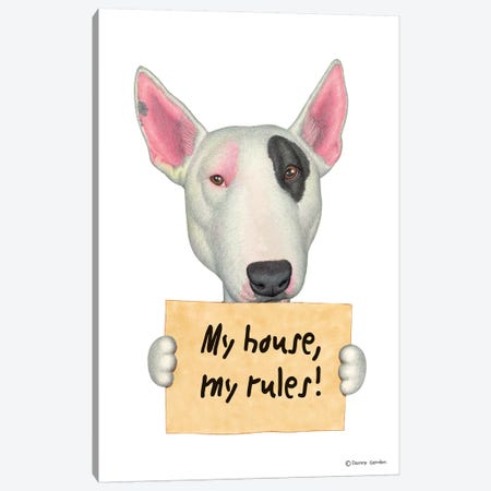 Bull Terrier Canvas Print #DNG27} by Danny Gordon Canvas Artwork