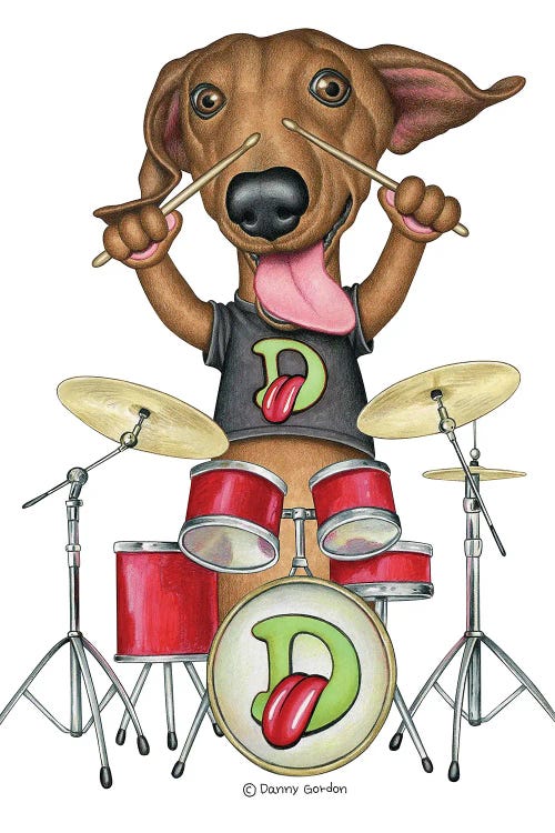 Rowdy the Dachshund Drummer
