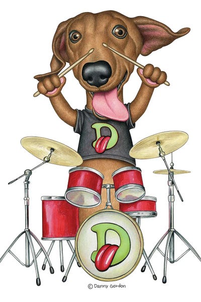 Drums: Rowdy the Dachshund Drummer by Danny Gordon