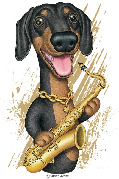 Saxophones: Saxophone Dachshund by Danny Gordon