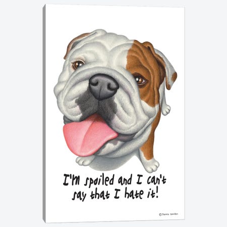 Bulldog With Sign Canvas Print #DNG29} by Danny Gordon Canvas Art Print