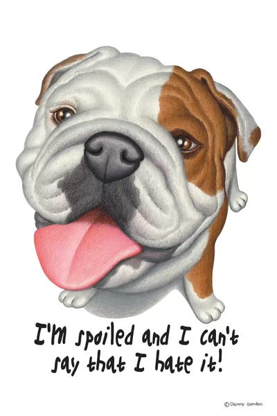 Bulldogs: Bulldog With Sign by Danny Gordon