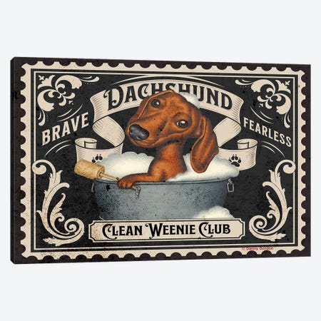 Clean Dachshund Stamp Canvas Print #DNG330} by Danny Gordon Art Print