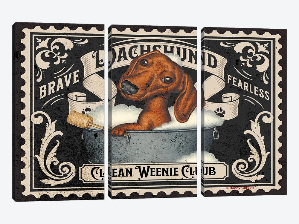 Clean Dachshund Stamp by Danny Gordon 3-piece Art Print