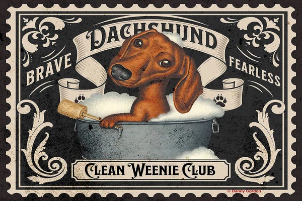 Dachshunds: Clean Dachshund Stamp by Danny Gordon