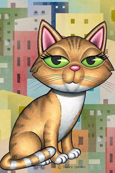 Orange Cats: Orange Tabby Cat Cityscape by Danny Gordon