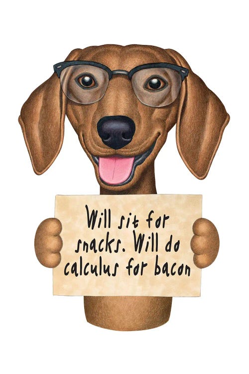 Dachshund Calculus For Bacon by Danny Gordon wall art