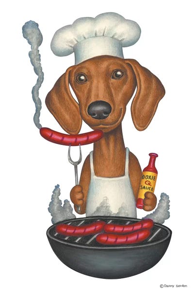 Dachshunds: Dachshund Grilling by Danny Gordon