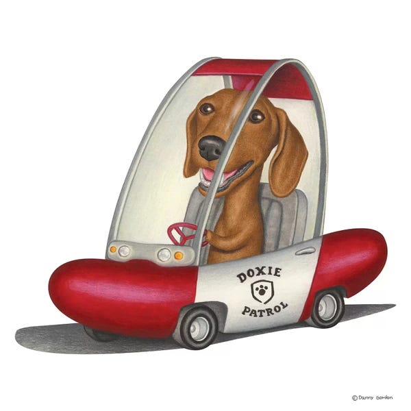 Dachshunds: Dachshund Patrol Car by Danny Gordon