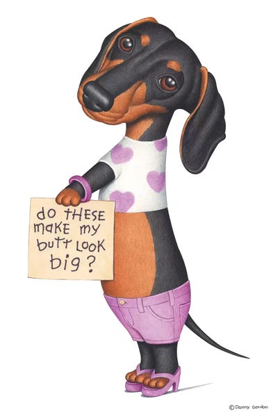 Dachshunds: Dachshund Pink Shorts by Danny Gordon