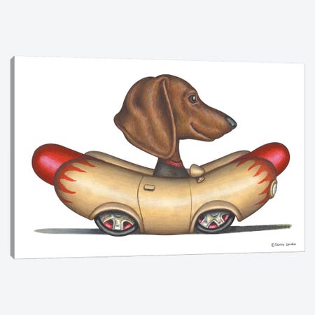 Dachshund Wienermobile Canvas Print #DNG63} by Danny Gordon Canvas Art Print