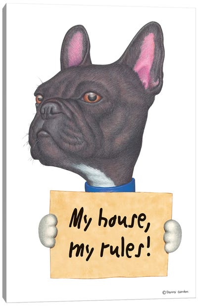 French Bulldog My House Canvas Art Print - French Bulldog Art
