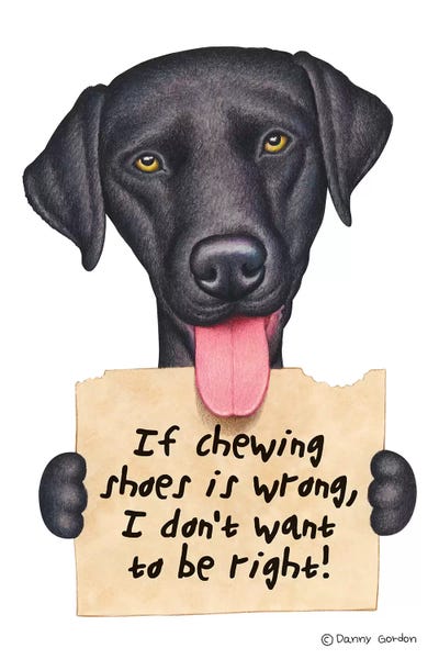 Labrador Retrievers: Labrador Retriever I Don't Want To Be Right Black by Danny Gordon
