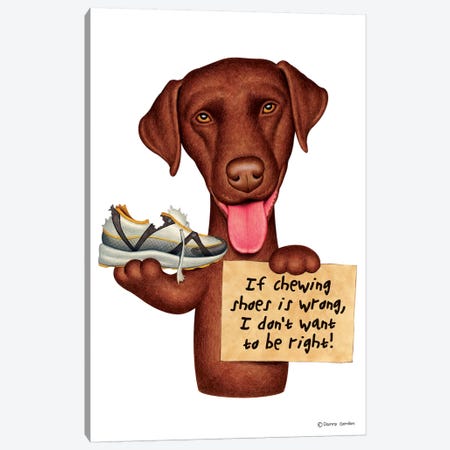 Labrador Retriever I Don't Want To Be Right Red Canvas Print #DNG77} by Danny Gordon Canvas Art Print