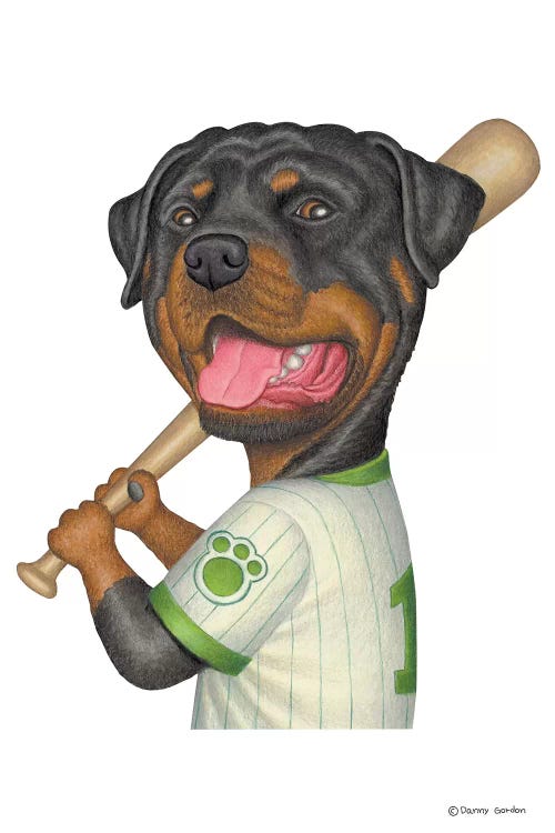 Rottweiler Ballplayer by Danny Gordon wall art