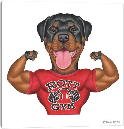 Rottweiler Buff Canvas Art Print - Fitness Fanatic