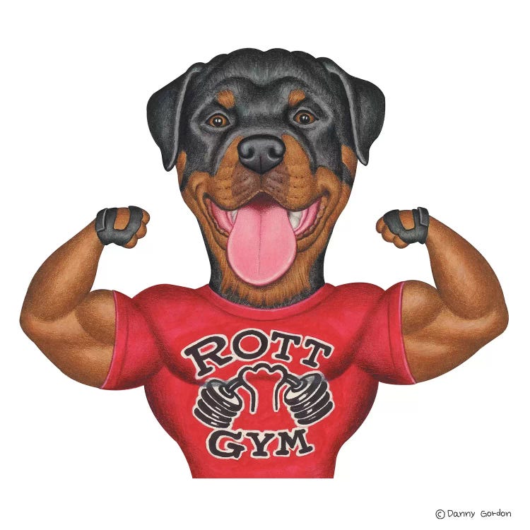Rottweiler Buff Canvas Wall Art by Danny Gordon | iCanvas