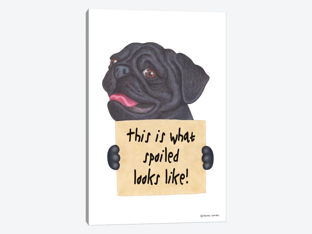 Black Pug by Danny Gordon 1-piece Canvas Art Print