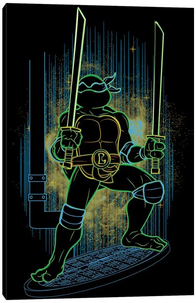 Shadow Of The Blue Ninja Canvas Art Print - Teenage Mutant Ninja Turtles