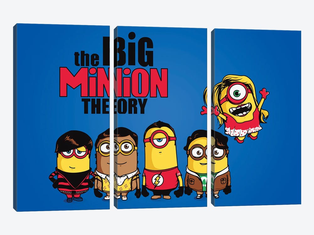 The Big Minion Theory by Donnie Art 3-piece Canvas Print