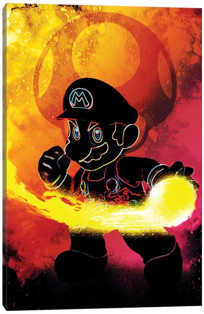 Soul Of The Red Plumber Canvas Art Print - Video Game Art