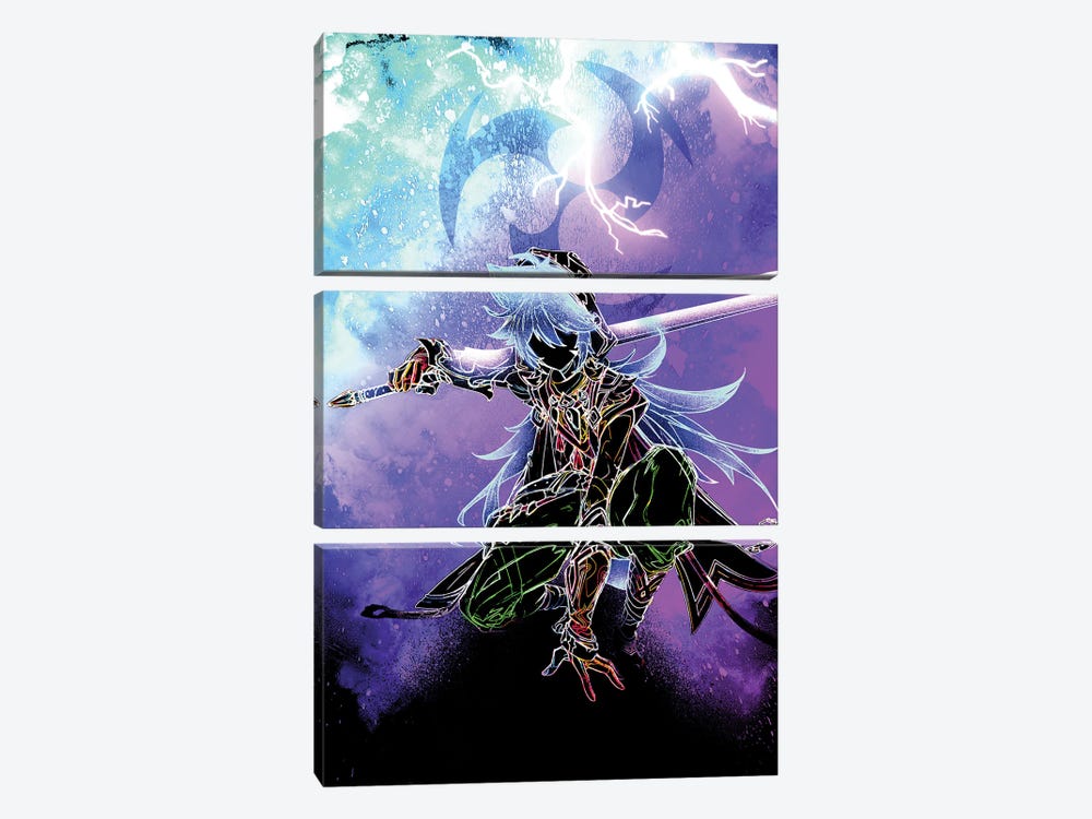 Soul Of The Electro Wolf by Donnie Art 3-piece Canvas Wall Art