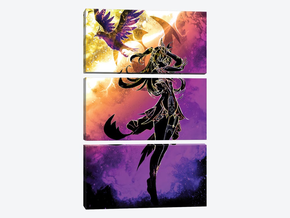 Soul Of The Electro Raven by Donnie Art 3-piece Canvas Print