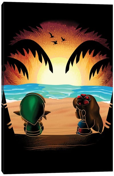Sunset On Dream Island Canvas Art Print - Zelda