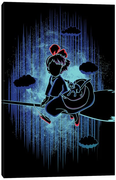 Shadow Of The Little Witch Canvas Art Print - Kiki's Delivery Service
