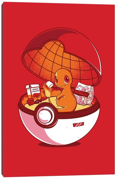 Red Pokehouse Canvas Art Print - Pokémon