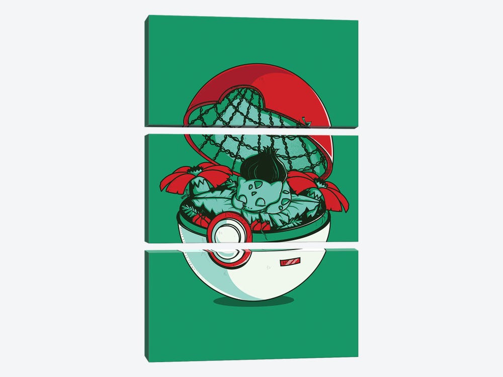 Green Pokehouse by Donnie Art 3-piece Canvas Print