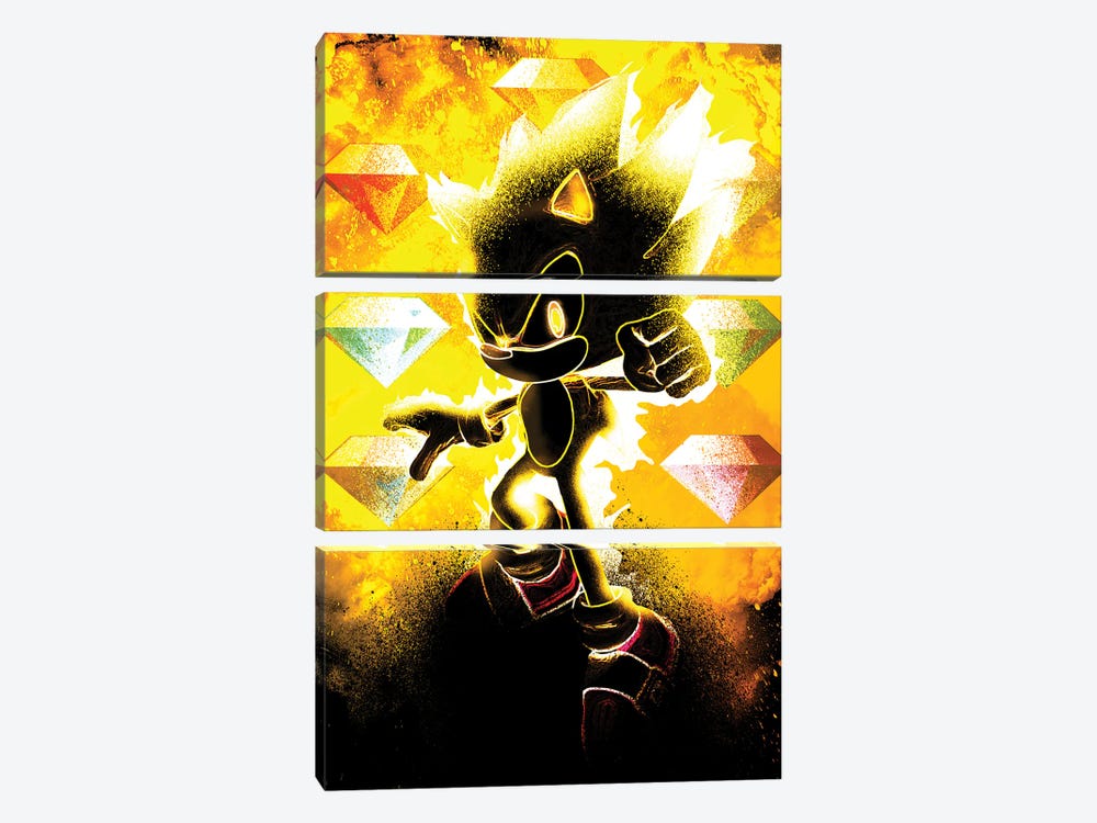Soul Of The Gold Hedgehog by Donnie Art 3-piece Art Print
