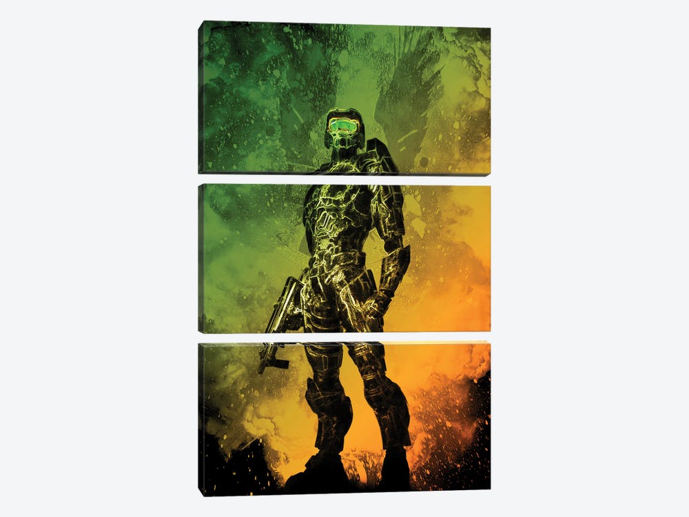 Soul Of The Master Chief by Donnie Art 3-piece Canvas Art Print