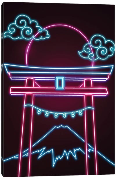 Neon Torii Canvas Art Print - Japanese Culture