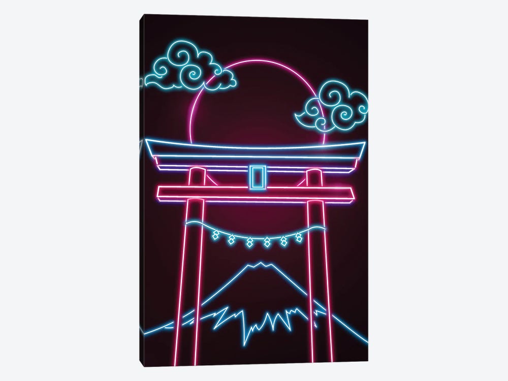 Neon Torii by Donnie Art 1-piece Canvas Artwork