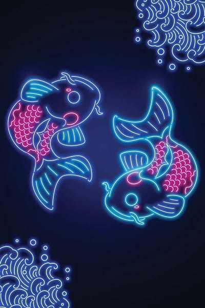 Neon: Neon Carp Koi by Donnie Art
