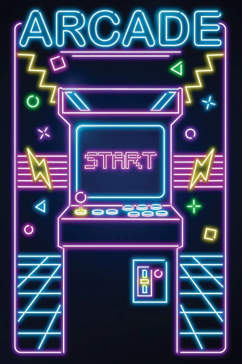 Neon Arcade by Donnie Art wall art