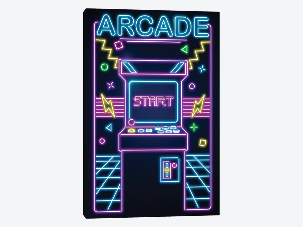 Neon Arcade by Donnie Art 1-piece Art Print