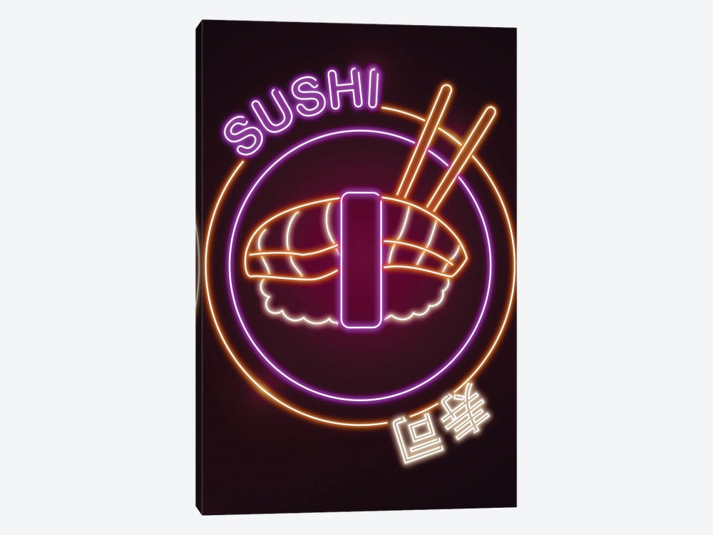 Neon Sushi Sign by Donnie Art 1-piece Art Print