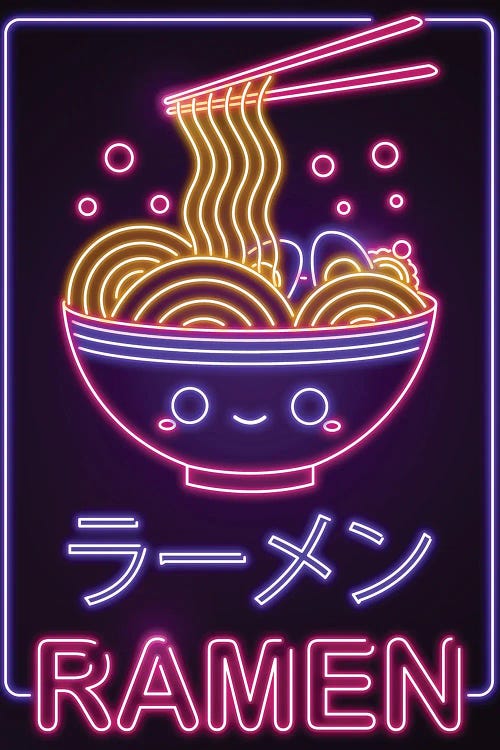 Neon Ramen by Donnie Art wall art
