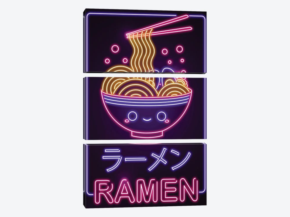 Neon Ramen by Donnie Art 3-piece Canvas Art