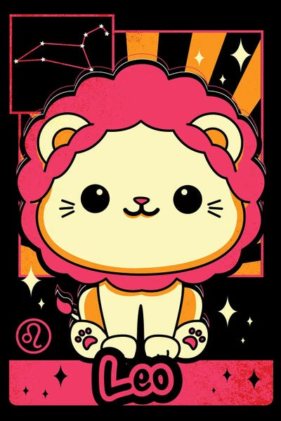 Leo: Kawaii Zodiac Sign Leo by Donnie Art