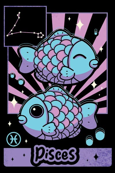 Pisces: Kawaii Zodiac Sign Pisces by Donnie Art