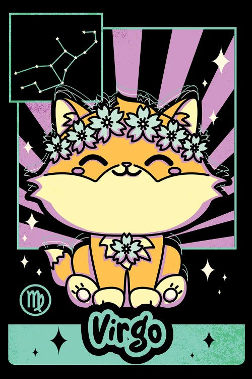 Kawaii Zodiac Sign Virgo by Donnie Art wall art